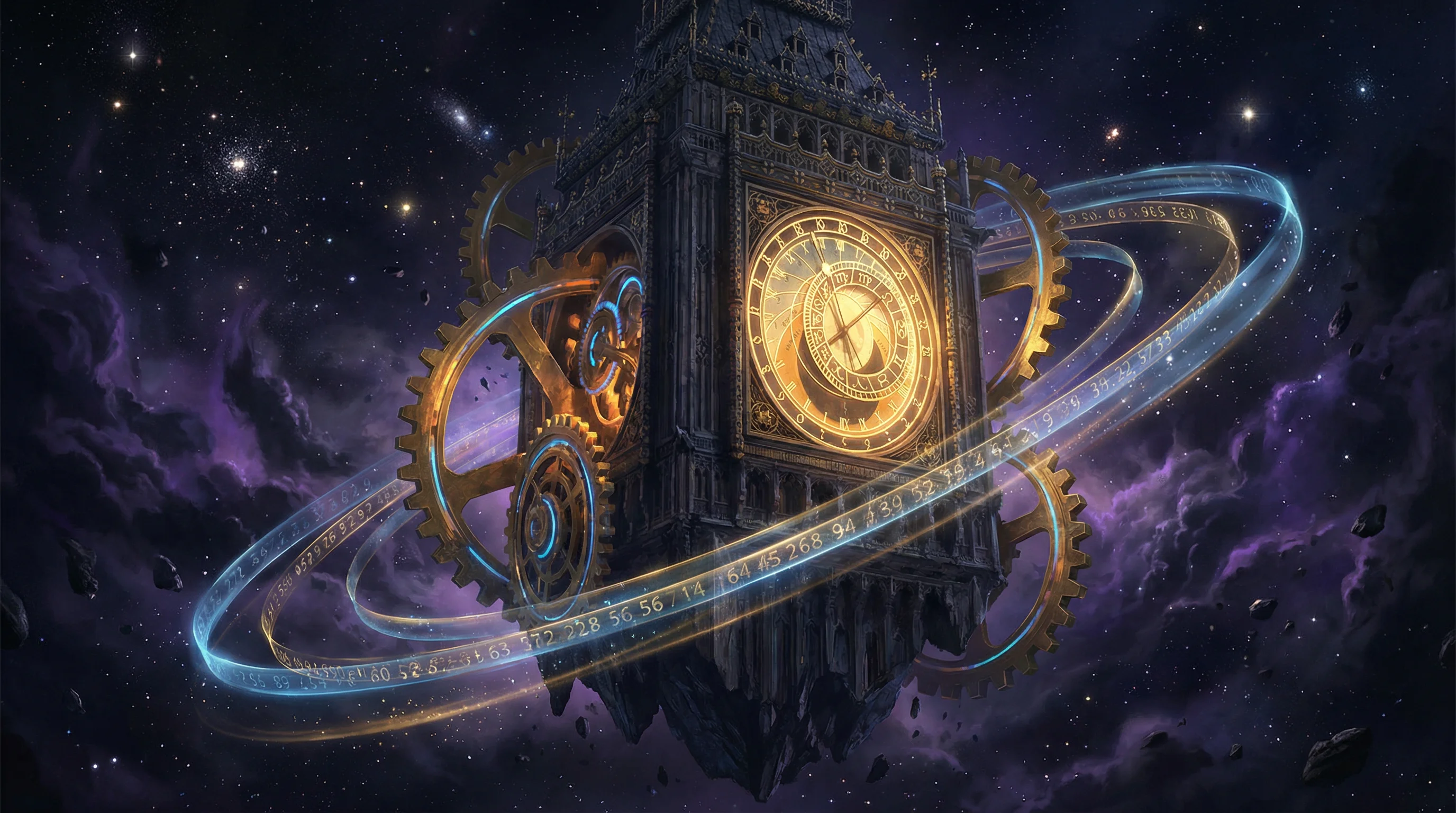 深邃时空星云背景，象征 极速飞艇 的宇宙奥秘